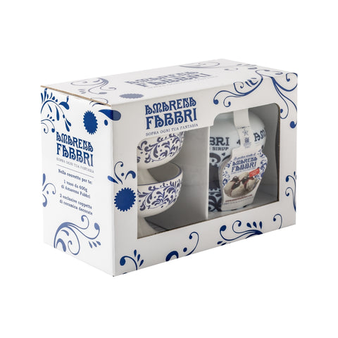 COUVETTE AMARENA FABBRI 600g CON COPPETTE IN CERAMICA DECORATA - Fabbri 1905 S.p.A.