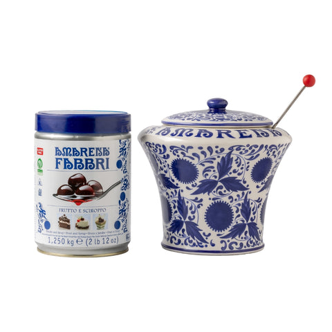 COUVETTE AMARENA FABBRI IN LATTA 1,25kg CON VASO IN CERAMICA DECORATA - Fabbri 1905 S.p.A.