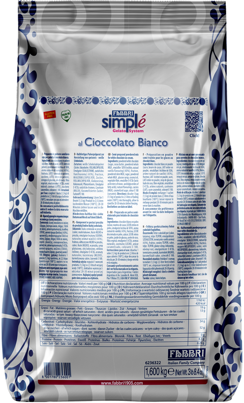 SIMPLÉ CIOCCOLATO BIANCO 1,6kg - Fabbri 1905 S.p.A.