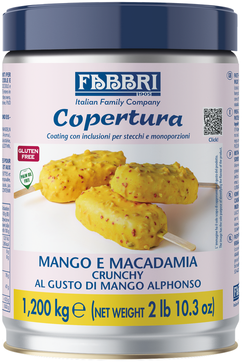 COPERTURA PER STECCHI CROCCANTE MANGO E MACADAMIA 1,2kg
