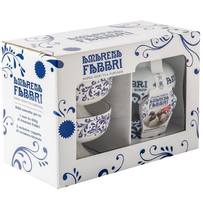 COUVETTE AMARENA FABBRI 600g CON COPPETTE IN CERAMICA DECORATA - Fabbri 1905 S.p.A. 