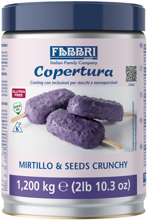 Copertura per stecchi croccante Mirtillo e Semi di Girasole Crunchy 1,2kg