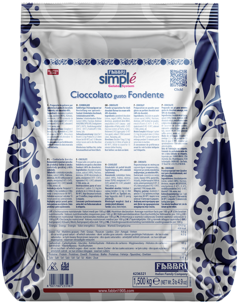 SIMPLÉ CIOCCOLATO FONDENTE 1,5kg
