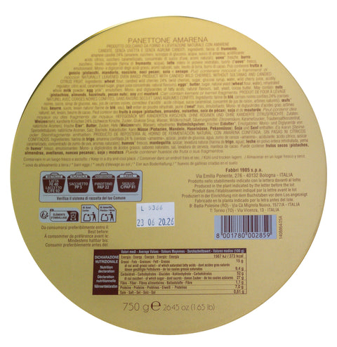 Panettone con Amarena Fabbri in latta 750g