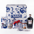 Cesta natalizia con Cuor di Amarena Fabbri Bom Bon, Zenzero Fabbri, Cuor di Amarena Fabbri panettone, Babà al rhum Fabbri, Ratafià Fabbri