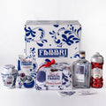 Confezione cesta natalizia con Cuor di Amarena Fabbri Bom Bon, Amarena Fabbri 600g, Cuor di Amarena Fabbri panettone, Dry Gin Fabbri, Ciliegia al liquore euro Fabbri