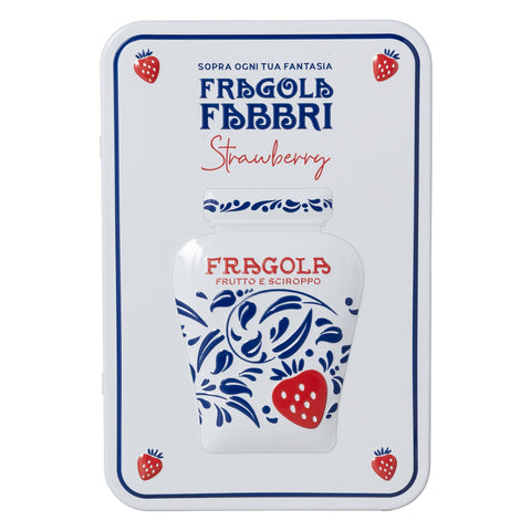 Latta Fragola Fabbri con cucchiaino e ricettario