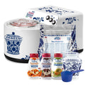 Kit macchina per gelato modello Gelatissimo Nemox con Base Simplé Gelato System, Topping Caramello Burro Salato, Topping Pistacchio Fabbri, Topping Cioccolato, Topping Amarena Fabbri 600g.