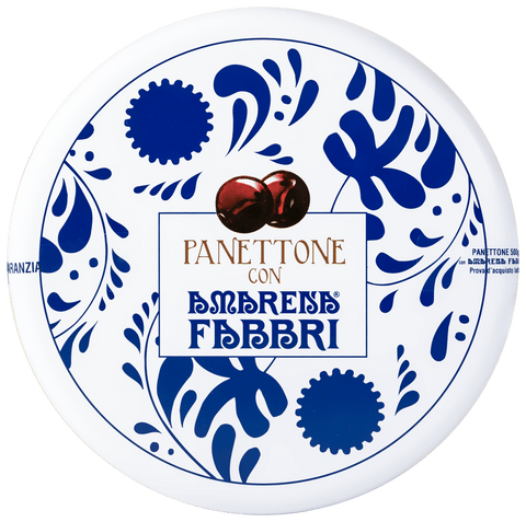 PANETTONE CON AMARENA FABBRI 500G IN LATTA DECORATA - Fabbri 1905 S.p.A. 