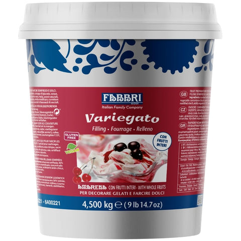 Confezione Secchiello Variegato Amarena Fabbri con frutti interi frontale